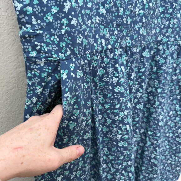 LL Bean Easy Cotton Fit and Flare Floral Pattern Dress 523013 Women size XL NEW - Picture 4 of 7